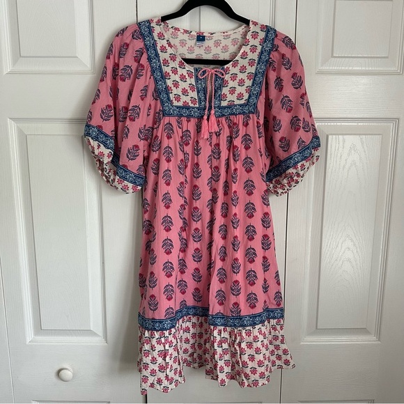Old Navy ASO I Woke Up A Vampire Dress Sz M Floral Boho Cottagecore Peasant Airy - Picture 1 of 16